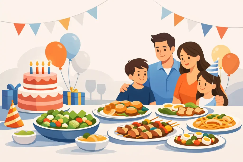 דוגמה לתפריט יום הולדת משפחתי שכיף לארח איתו