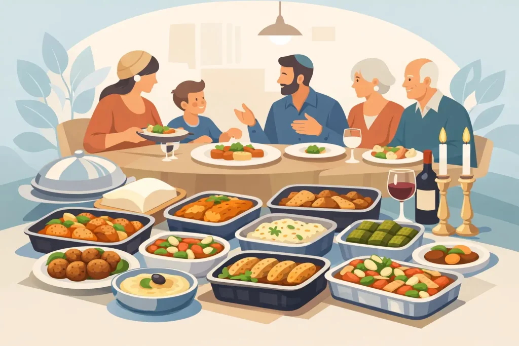 סקירת תפריט אוכל מוכן כשר למשפחה שמארחת